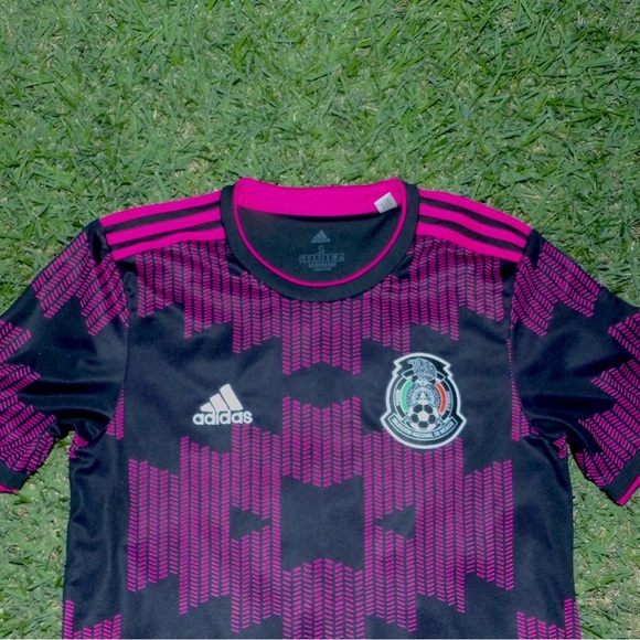 Mexico Home Jersey/ Adidas/ Size M/ Hot Pink and Black - Picture 3 of 5